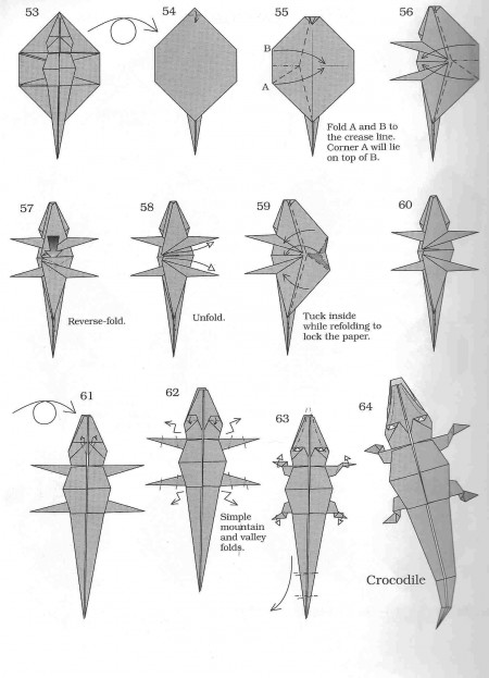 Оригами крокодил 5